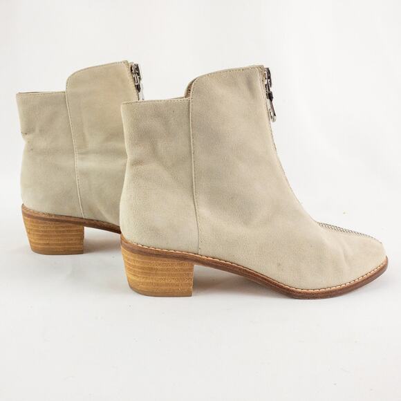 Anthropologie Shoes - Anthropologie Matiko Mylvia Tan Suede Front Zip Ankle Boots Womens 6
